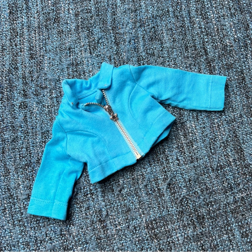 American Girl Doll Truly Me Meet Blue Star Moto Jacket Full Zip Doll Accessory